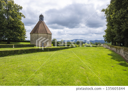 Curbigny dovecote building in a rural landscape, Saone et Loire France 135605844