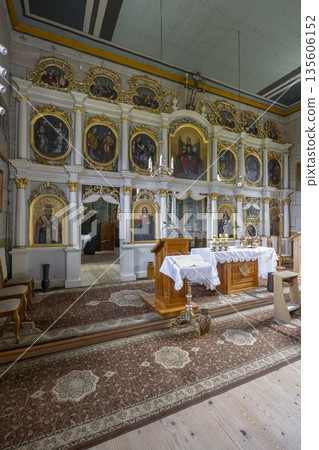 Orthodox church iconostasis, ancient Polish religious architecture Orthodox church iconostasis, ancient Polish religious architecture 135606152