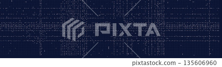 Digital data grid network with tech patterns and binary code Digital data grid network with tech patterns and binary code 135606960