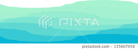 Ocean wave abstract design with gradient blue tones Ocean wave abstract design with gradient blue tones 135607058