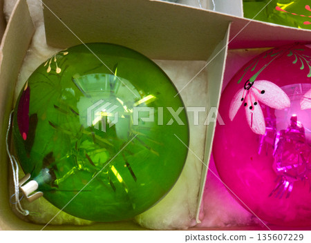 New Year's glass toys. 135607229