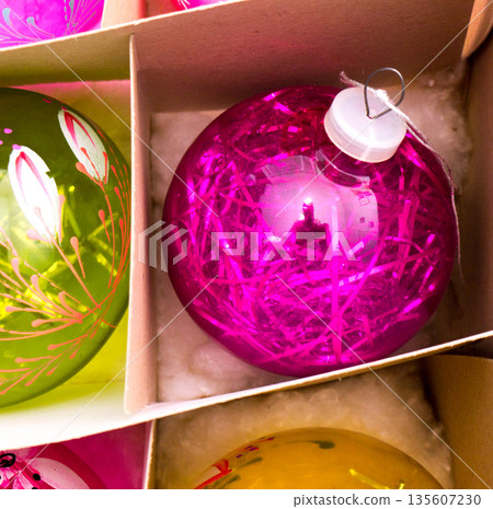 New Year's glass toys. 135607230