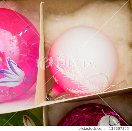 New Year's glass toys. New Year's glass toys. 135607233