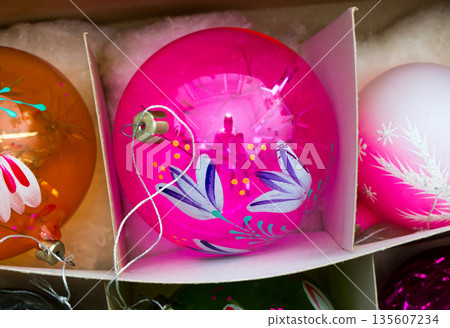 New Year's glass toys. New Year's glass toys. 135607234