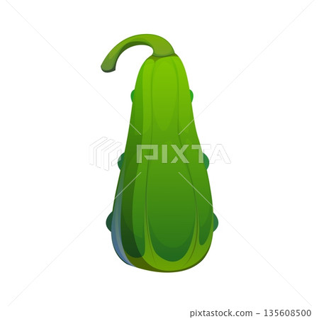 Cartoon number one as ripe cucumber vegetable, agriculture typeface, cartoon farm font, harvest type, funny English alphabet. Abc digit 1 character as fresh garden veg. Numeral for kids learning 135608500
