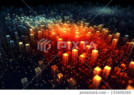 Complex data network technology web visualization illustration background 135609260