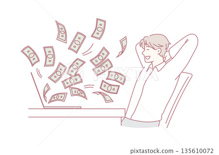 Financial success and making money online concept. 135610072