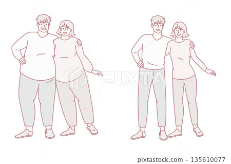 Various family figure state concept. 135610077