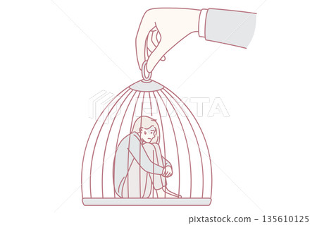 Captivity slavery and freedom concept Captivity slavery and freedom concept 135610125