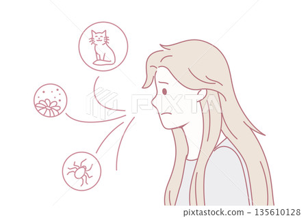 Allergy and being allergic concept. Allergy and being allergic concept. 135610128