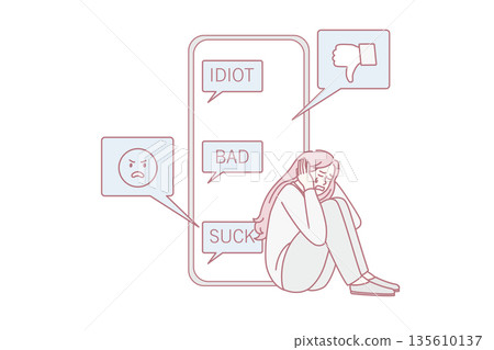 Online misunderstanding and fight concept 135610137