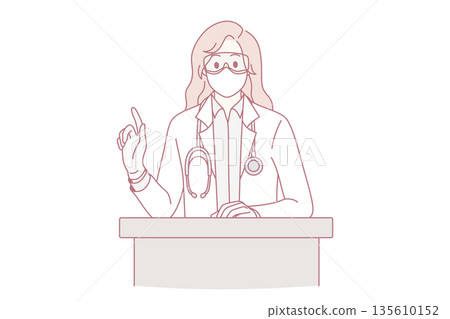 Public speech and coronavirus concept. 135610152