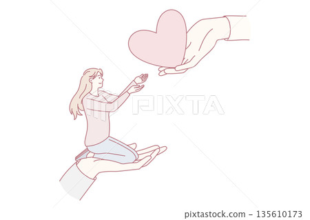 Giving and taking love concept. 135610173