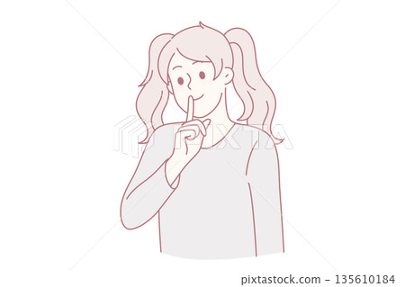 Silence and gesture language concept. 135610184