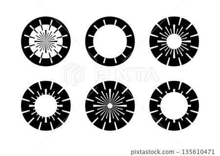 Circle Design Elements. Circular Geometric Shapes. Abstract Icons. Circle Design Elements. Circular Geometric Shapes. Abstract Icons. 135610471