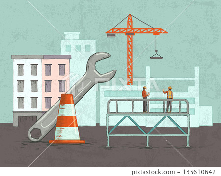 Building construction site Building construction site 135610642