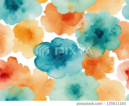 hand drawn abstract blurred colorful watercolor stain on transparent background hand drawn abstract blurred colorful watercolor stain on transparent background 135611103