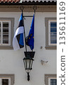 Flags of Estonia and the European Union 135611169