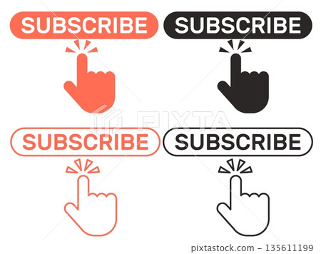 Icon inviting you subscribe to channel or page on social media network. Join blog. Influencer recommend. Hand clicking. Interface subscription button. Vector internet blog symbols set Icon inviting you subscribe to channel or page on social media network. Join blog. Influencer recommend. Hand clicking. Interface subscription button. Vector internet blog symbols set 135611199