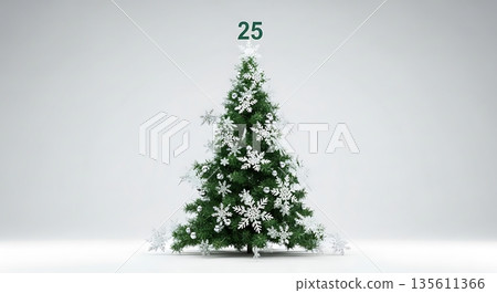 tree with snow 135611366