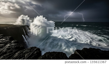 storm over the sea 135611367