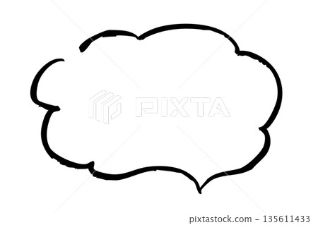 Easy-to-use speech bubble frames for business documents. Monochrome hand-drawn text frames for explanations, annotations, and comments. 135611433