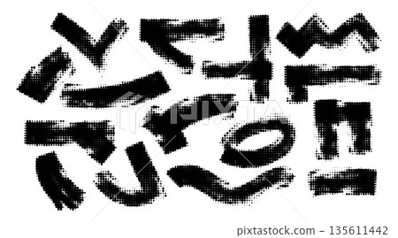 Japanese red ink brushstroke vector pack paint strips, circles, frames and texture highlights. Japanese red ink brushstroke vector pack paint strips, circles, frames and texture highlights. 135611442