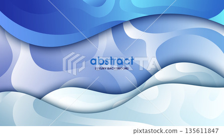 Abstract Winter Background. Geometric Background with Liquid Shapes, Vector Illustration 135611847