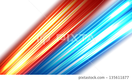 Abstract Light Trails, Isolated on White Background, Vector Illustration 135611877