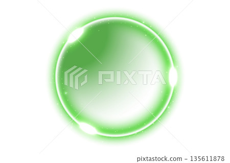 Green Ring Light Effect Isolated on White Background, Vector Illustration 135611878
