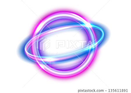 Abstract Ring Light Effect Isolated on White Background, Vector Illustration 135611891