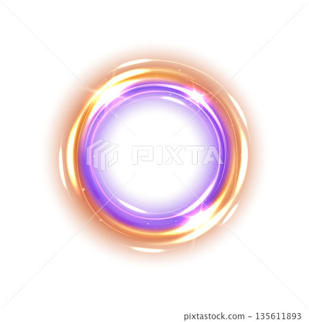Abstract Ring Light Effect Isolated on White Background, Vector Illustration Abstract Ring Light Effect Isolated on White Background, Vector Illustration 135611893