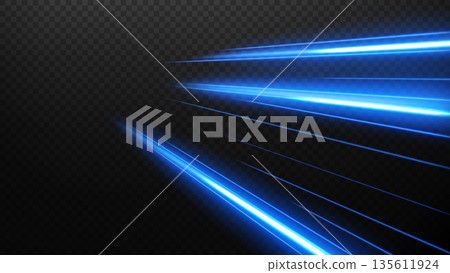 Blue Light Trails, Long Time Exposure Motion Blur Effect, Vector Illustration Blue Light Trails, Long Time Exposure Motion Blur Effect, Vector Illustration 135611924
