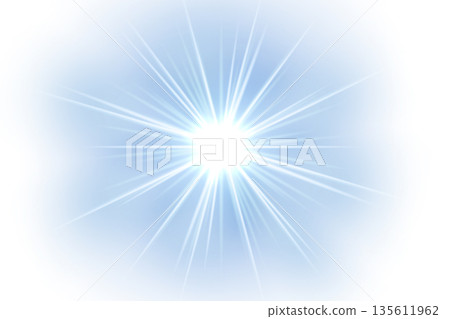 Blue Rays Isolated on White Background, Vector Illustration 135611962