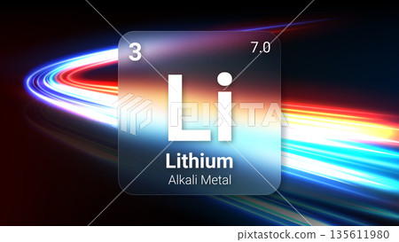 Lithium (Li) (003) Alkali Metal, Glass Morphism Element Futuristic Neon Light Glow Background Periodic Table, Chemical Symbol, Name, Atomic Mass, Atomic Number, Vector Illustration Lithium (Li) (003) Alkali Metal, Glass Morphism Element Futuristic Neon Light Glow Background Periodic Table, Chemical Symbol, Name, Atomic Mass, Atomic Number, Vector Illustration 135611980