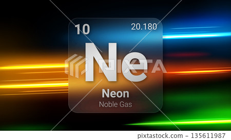 Neon (Ne) (010) Noble Gas, Glass Morphism Element Futuristic Neon Light Glow Background Periodic Table, Chemical Symbol, Name, Atomic Mass, Atomic Number, Vector Illustration Neon (Ne) (010) Noble Gas, Glass Morphism Element Futuristic Neon Light Glow Background Periodic Table, Chemical Symbol, Name, Atomic Mass, Atomic Number, Vector Illustration 135611987