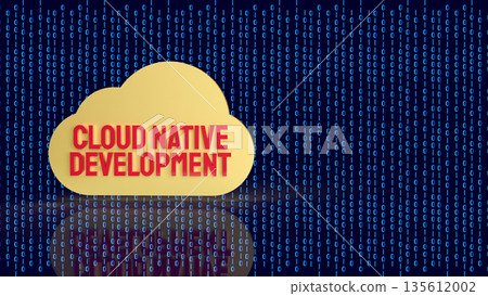 Cloud Native Application Development Concept Illustration 3d render. Cloud Native Application Development Concept Illustration 3d render. 135612002