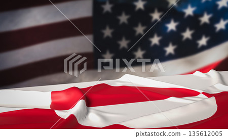 Greenland and United States Diplomatic Relations and Geopolitical Alliance Concept 3D render. 135612005