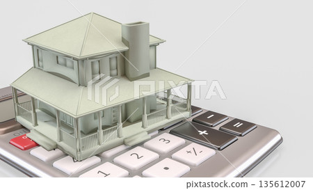 Real Estate Property Value Calculation and Mortgage Cost Concept 3d render. 135612007