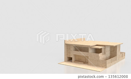 Modern Architectural House Design 3D Visualization Concept 135612008