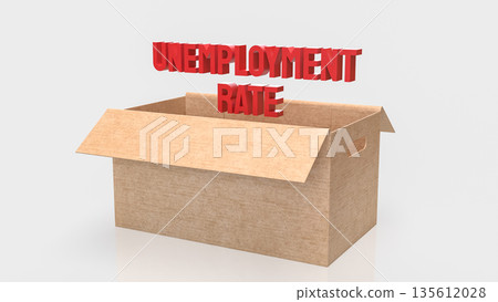 Rising Unemployment Rate Concept with Job Loss and Economic Crisis Symbol 3d render. Rising Unemployment Rate Concept with Job Loss and Economic Crisis Symbol 3d render. 135612028