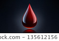 High Quality Blood Drop Isolated on Dark Background, Shiny Droplet, Different From Similar Vector, Vector Illustration 135612156