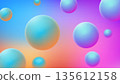 Abstract Background Design with 3D Gradient Balls, Blur Effect Behind, Vector Illustration 135612158