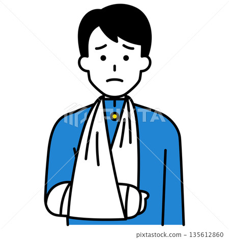 右臂骨折的男學生 右臂骨折的男學生 135612860
