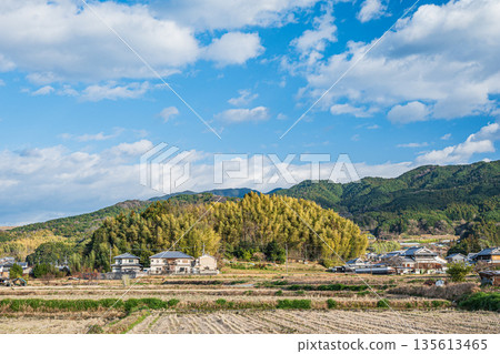 奈良縣飛鳥村的冬季鄉村景色 奈良縣飛鳥村的冬季鄉村景色 135613465