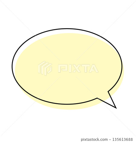 A simple pale yellow speech bubble 135613688