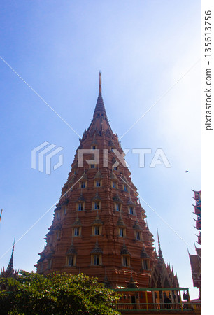 big pagoda in Kanchanaburi province in Thailand. big pagoda in Kanchanaburi province in Thailand. 135613756