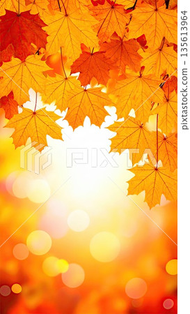 AI影像：閃閃發光的秋葉 135613964