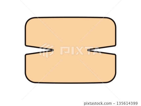 Illustration material of a simple brown compress with a cut Illustration material of a simple brown compress with a cut 135614399