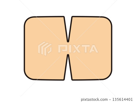 Illustration material of a simple brown compress with a cut Illustration material of a simple brown compress with a cut 135614401